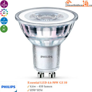 Bóng đèn Philips Essential LED 4.6-50W GU10 36D