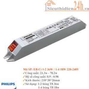 Chấn lưu điện tử Philips EB-Ci 1-2 36W / 1-4 18W