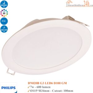 Đèn Led âm trần Philips DN020B G3 Led6 7w GM