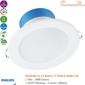 Đèn Led âm trần Philips DN029B G2 Led20/CCT 18w D200