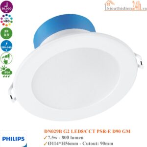 Đèn Led âm trần Philips DN029B G2 Led8/CCT 7.5w D90