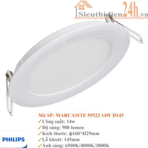 Đèn led âm trần Philips 59523 Marcasite 14w D150