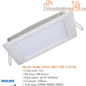 Đèn Led Âm Trần Vuông 12w Philips 59527 Marcasite