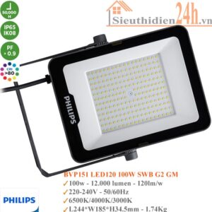 Đèn led pha Philips BVP151 LED120 100W SWB G2