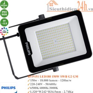 Đèn led pha Philips BVP151 LED180 150W SWB G2