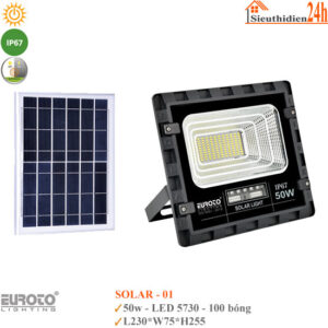 Đèn Pha Năng Lượng Mặt Trời Euroto Solar-01 50W