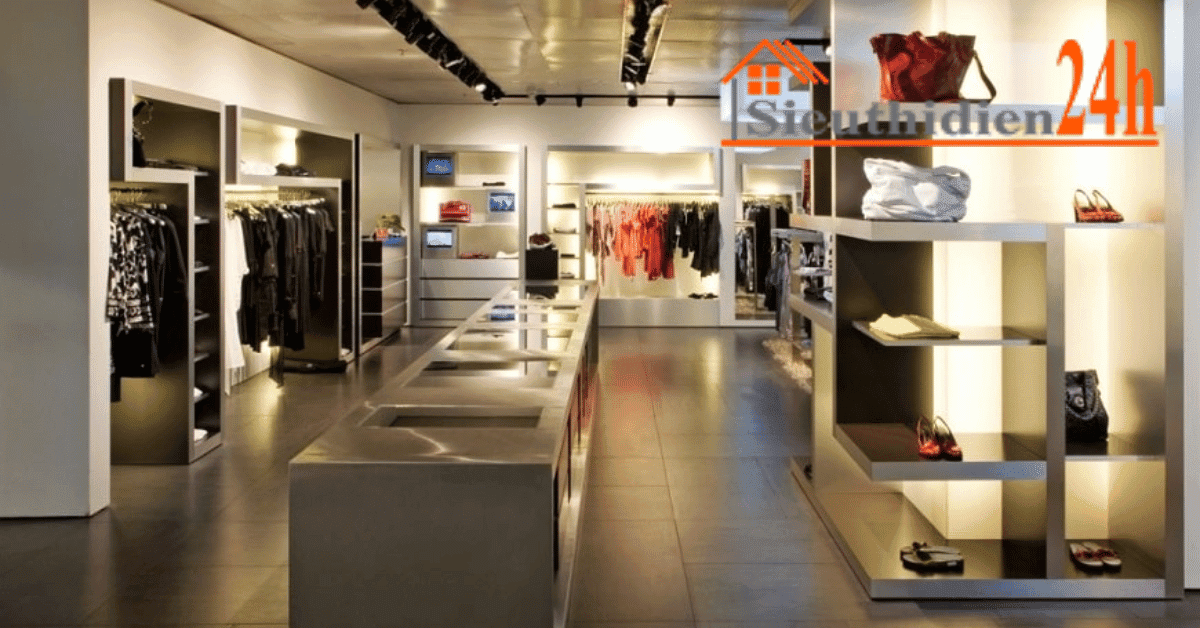 Cách Bố Trí Đèn Rọi Ray Trang Trí Phù Hợp Nhất Bố trí đèn rọi ray cho các shop có trần thấp