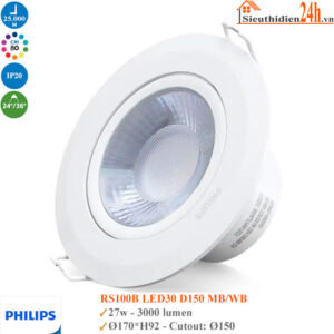 Đèn Spotlight âm trần Philips RS100B Led30 27w