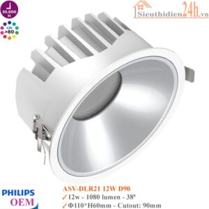 Đèn Spotlight âm trần Philips OEM ASV-DLR21 12w