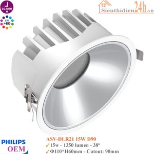 Đèn Spotlight âm trần Philips OEM ASV-DLR21 15w