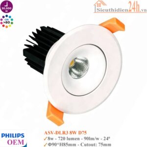 Đèn Spotlight âm trần Philips OEM ASV-DLR3 8w