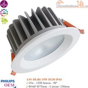 Đèn Spotlight âm trần Philips OEM ASV-DLR6 15w IP44