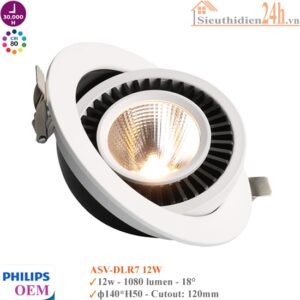 Đèn Spotlight âm trần Philips OEM ASV-DLR7 12w