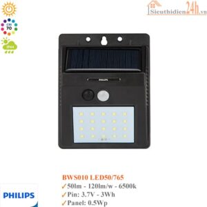 Đèn Năng Lượng Mặt Trời Philips BWS010 Led50/765