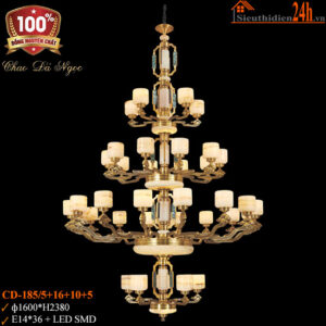 Đèn chùm đồng Euroto CD-185/5+16+10+5