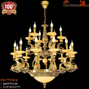 Đèn chùm đồng Euroto CD-777/12+6