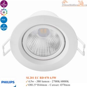 Đèn Spotlight Âm Trần Philips SL201 EC RD 070 4.5W