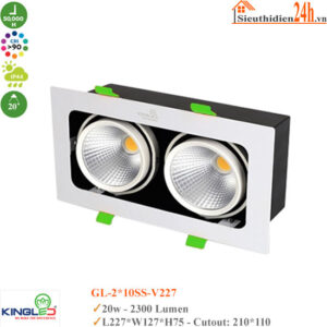 Đèn Led hộp âm trần KingLed GL-2*10SS-V227 20W