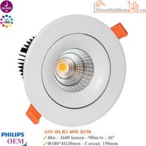 Đèn Spotlight âm trần Philips OEM ASV-DLR3 40w