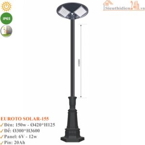 Trụ đèn năng lượng mặt trời Euroto Solar-155 150w
