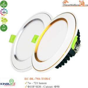 Đèn âm trần mặt cong KingLed EC-DL-7SS-T118-C 7W