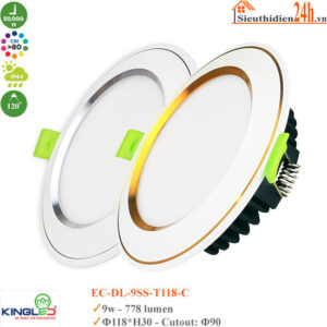Đèn Led âm trần mặt cong KingLed EC-DL-9SS-T118 9W