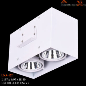 Đèn ống bơ lắp nổi-lắp âm Euroto LNA-152 12w*2