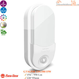 Đèn tường cảm biến Rạng Đông GT16.PIR 220x100/15W