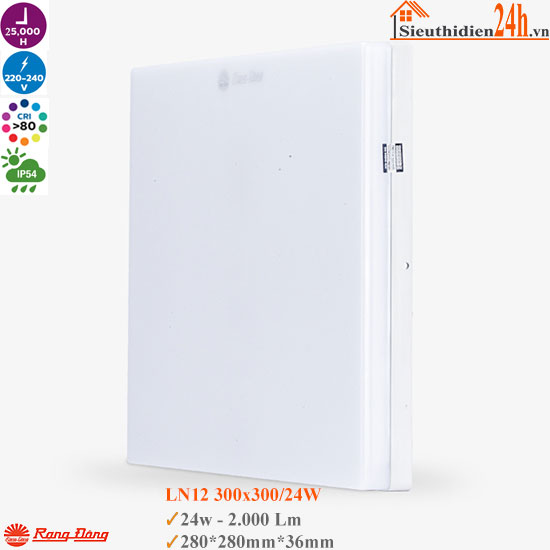 Đèn Ốp Trần Đổi Màu Rạng Đông LN12 ĐM 300x300/24W Đèn Ốp Trần Vuông Đổi Màu Rạng Đông LN12 ĐM 300x300/24W