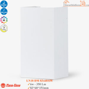 Đèn Led Ốp Tường Đổi Màu Rạng Đông LN18 ĐM 83x60/6W