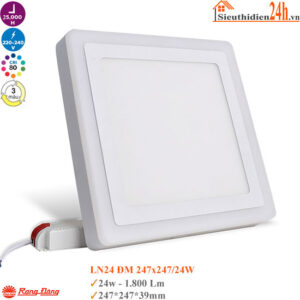 Đèn Ốp Trần Vuông Đổi Màu Rạng Đông LN24 ĐM 247x247/24W