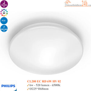 Đèn Led ốp trần Philips CL200 6w RD HV 02