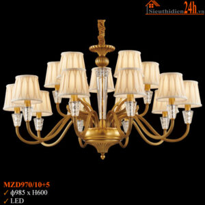Đèn chùm chao vải cổ điển Slister MZD970/10+5