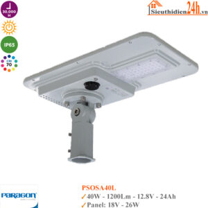 Đèn Đường Led Năng Lượng Mặt Trời Paragon PSOSA40L 40W