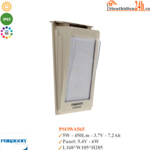 Đèn Đường Led Năng Lượng Mặt Trời Paragon PSOWA565 5W