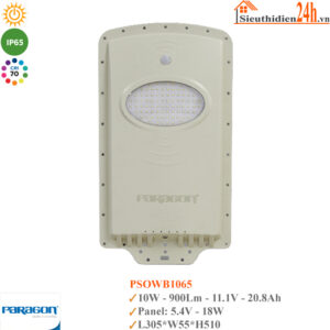 Đèn Đường Led Năng Lượng Mặt Trời Paragon PSOWB1065 10W
