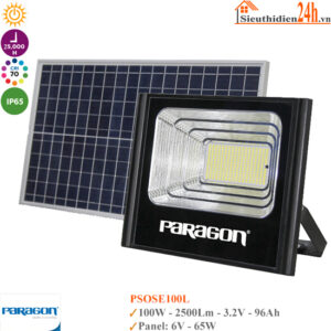 Đèn Led Pha Năng Lượng Mặt Trời Paragon PSOSE100L 100W