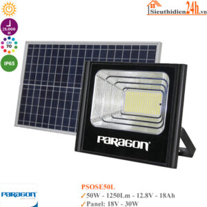 Đèn Led Pha Năng Lượng Mặt Trời Paragon PSOSE50L 50W