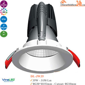 Đèn Downlight Âm Trần Mẫu J Vinaled DL-JW35 35W