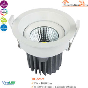 Đèn Downlight Âm Trần Mẫu S Vinaled DL-SW9 9W