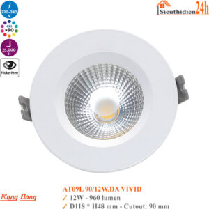Đèn Spotlight Âm Trần Rạng Đông AT09L 90/12W.DA VIVID 12w