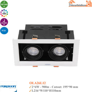 Đèn Spotlight Âm Trần Paragon OLA26L12 2x6w