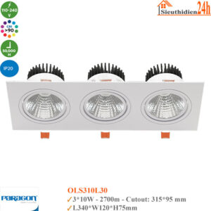 Đèn Spotlight Âm Trần Paragon OLS310L30 3x10w