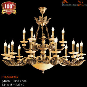 Đèn Chùm Đồng Euroto CD-326/12+6