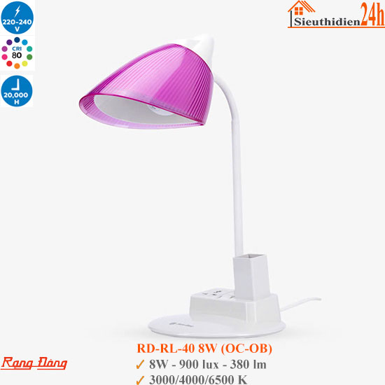 Đèn Bàn LED Rạng Đông RD-RL-40 8W (OC-OB) Đèn Bàn LED Rạng Đông RD-RL-40 8W (OC-OB)