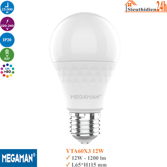 Bóng đèn Led Bulb Megaman YTA60X3 12W