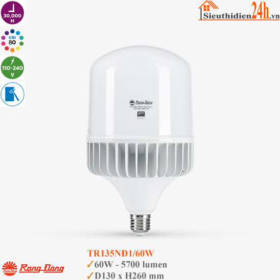Bóng Đèn Rạng Đông TR135NĐ1/60W E27