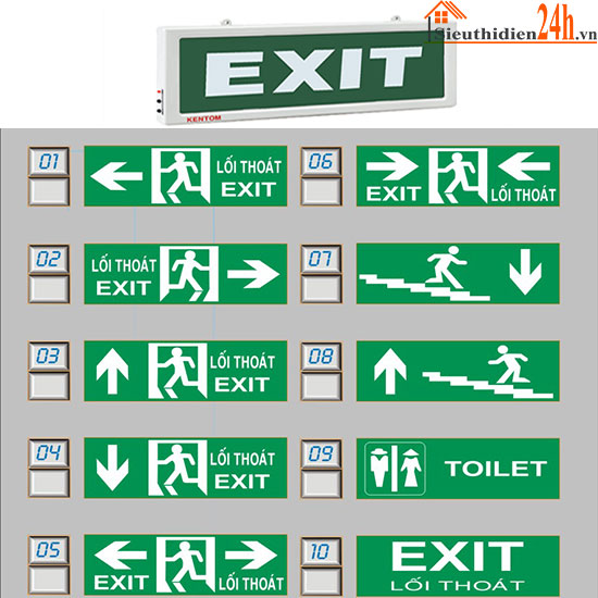 Đèn Exit Kentom KT-110 1 Mặt