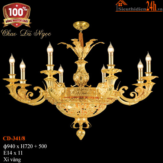 Đèn Chùm Đồng Cổ Điển Euroto CD-341/8