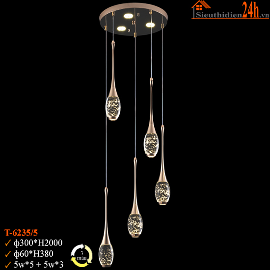 Đèn Thả Pha Lê Euroto T-6235/5